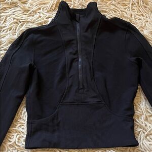 Lululemon Take It In Stride Cropped Half-Zip Black Jacket